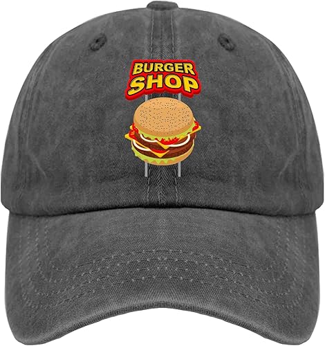 Baseball Hat Hamburger Cool Hats for Men's Athletic Hat Light Weight Burgerr Squad Visor Hat