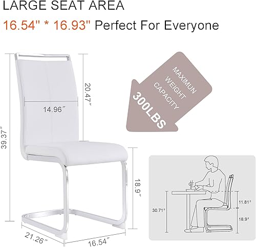 Miniatura 2 de Juego de sillas de comedor gopop, sillas modernas de metal para cocina con asiento acolchado de piel sintética, respaldo alto y patas de cromo