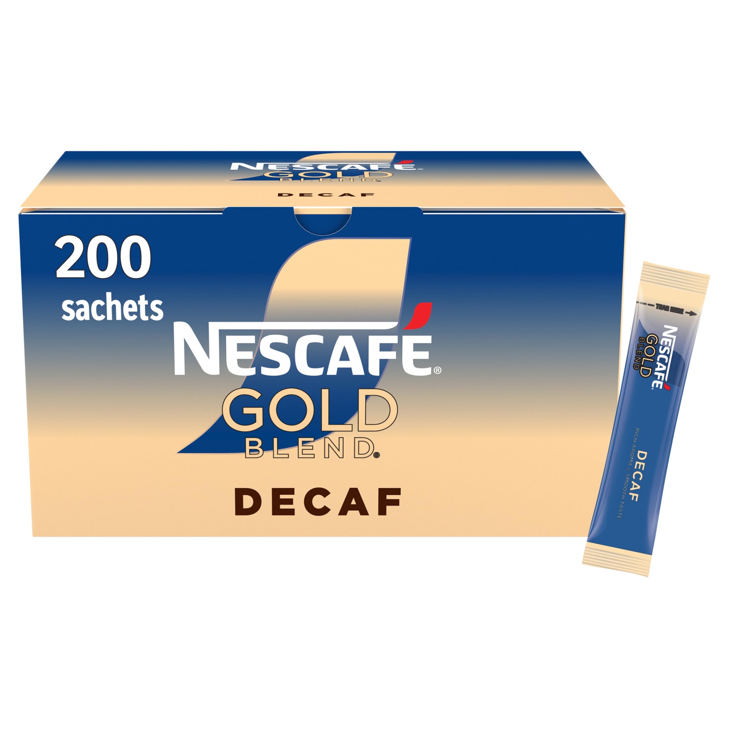 Nescafe Blend Decaff Instant Coffee 200 Sachets Gold