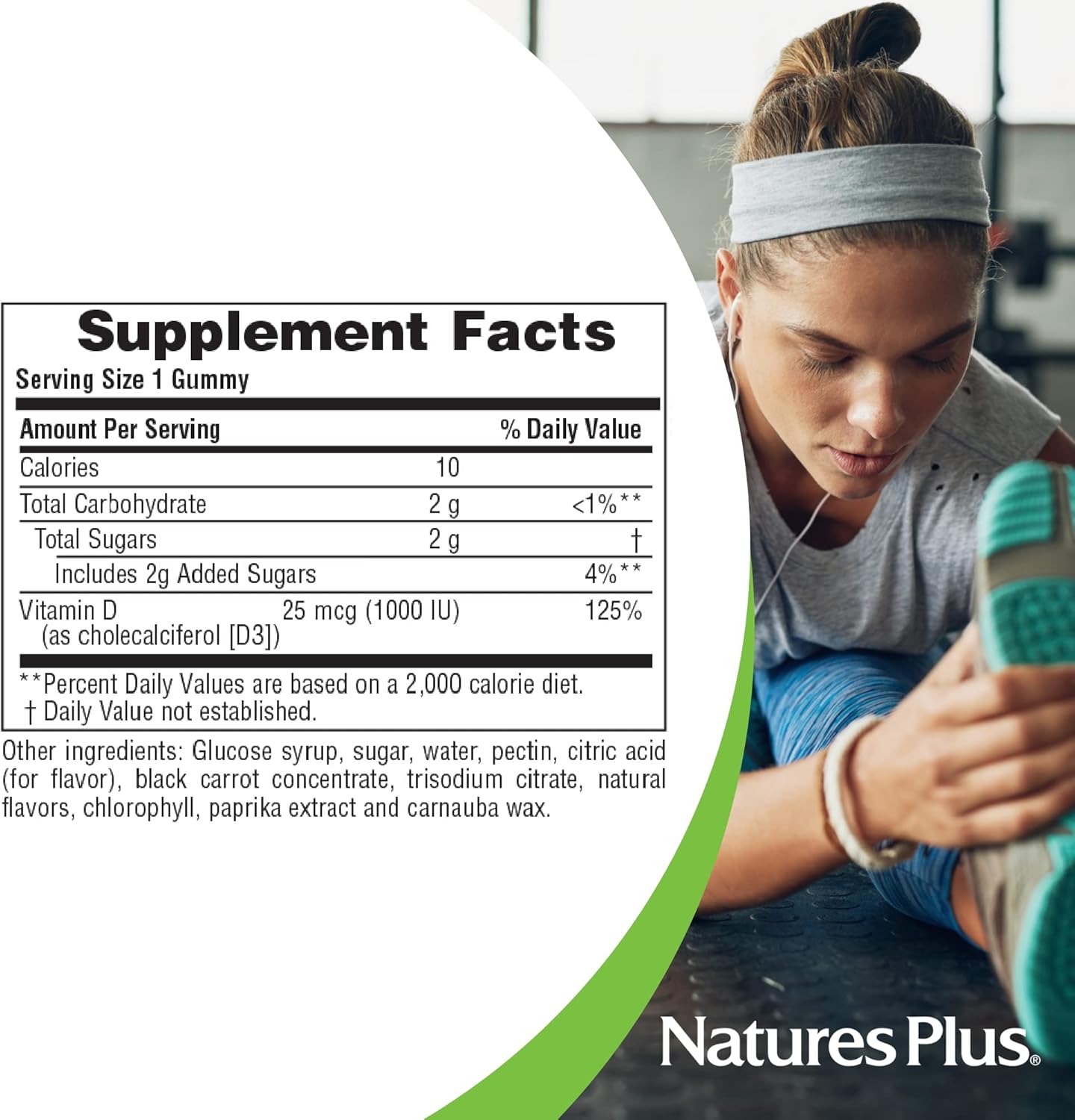 NaturesPlus Gummies Vitamin D3 1000 IU, Mixed Berry - 60 Gummies, Pack of 2 - Promotes Bone Health & Immune Function - Vegan, Gluten Free, Non-GMO - 120 Total Servings