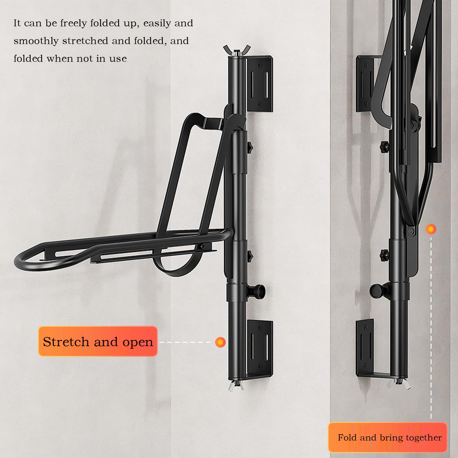 Soporte Para Bicicleta En Pared | Organizador De Bicicletas Montaje En Pared Ajustable - Soporte Plegable Ajustable Para Taller Césped Exterior Apartamento Sótano Garaje Interior