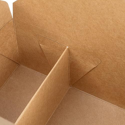 Miniatura 13 de Restaurantware Bio Tek - Contenedores de papel de 47 onzas para llevar, 200 cajas de papel kraft de 2 compartimentos, cierre de bloqueo de pestañas