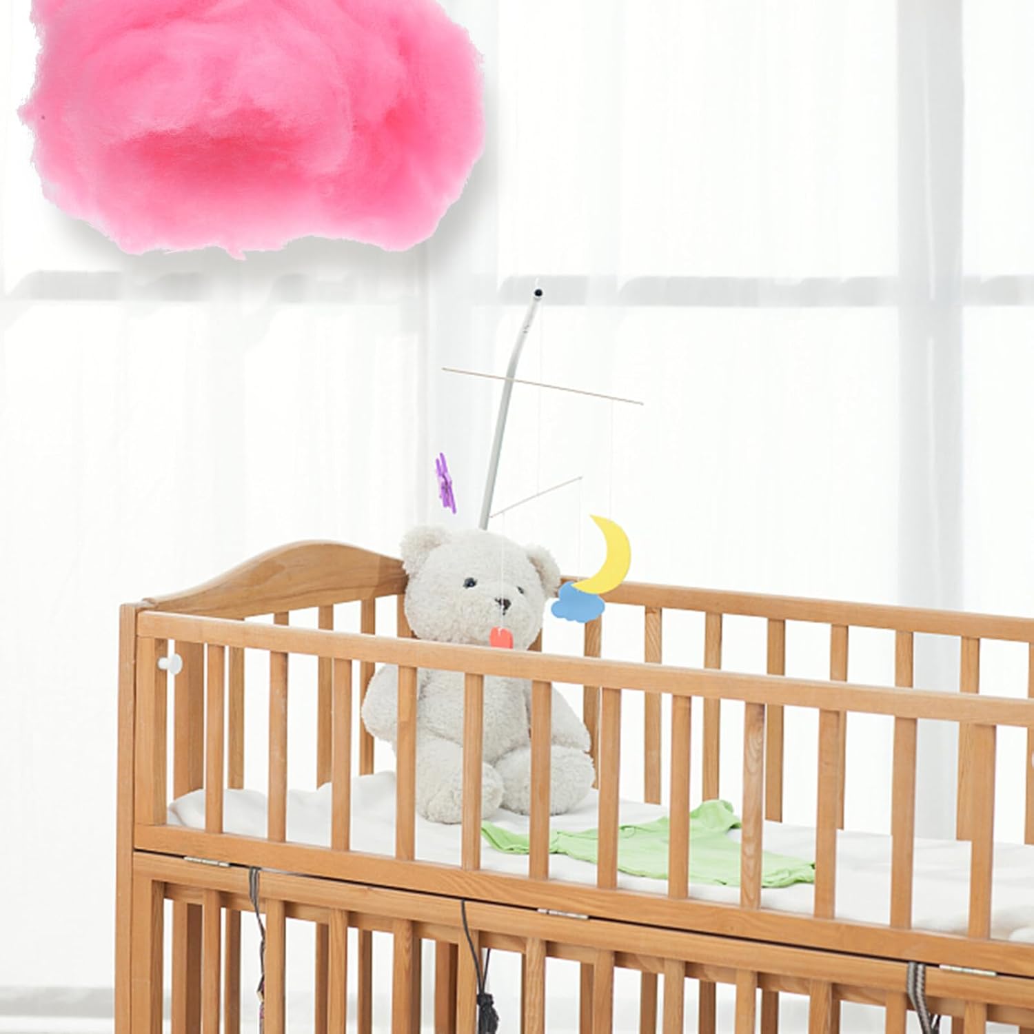 HOMSFOU 4Pcs Colored Cloud Hanging Ornaments 5.90 Inch Simulated Cloud Pendant for Nursery Bedroom Ceiling Party Decorations Home D Cor