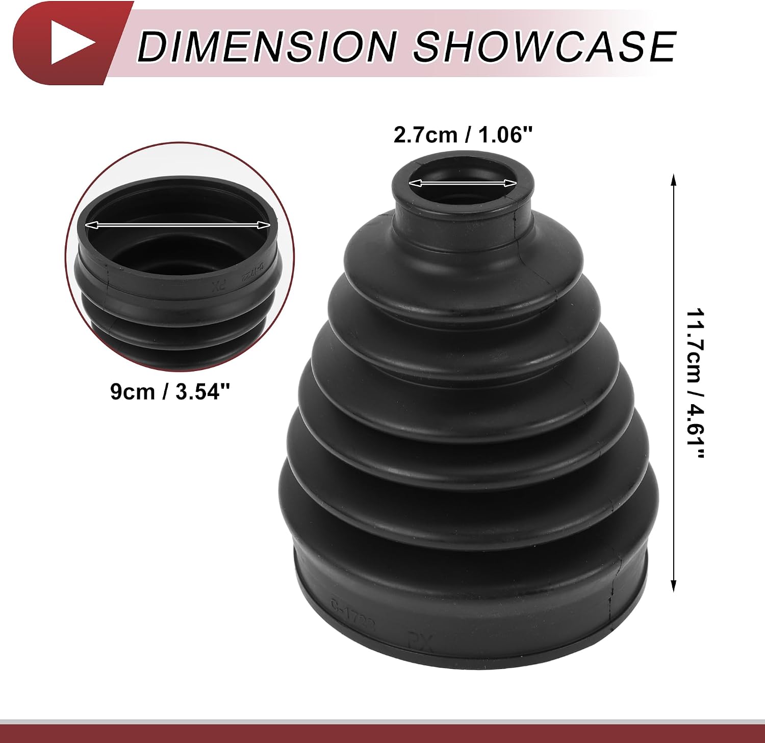 1 Set CV Joint Boot Kit for Honda CR-V 2008-2011 2019 Outer Constant Velocity Joint Boot W/Clamps No.44018SJM020 Black Rubber