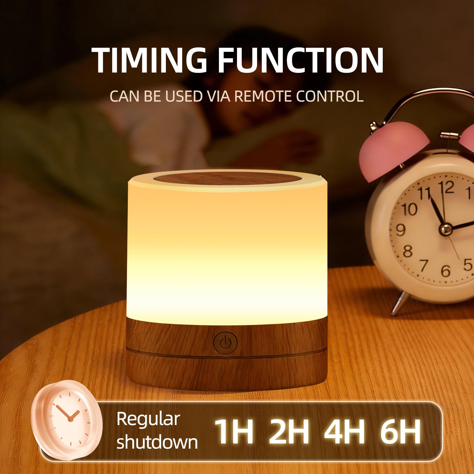 Luce notturna portatile per bambini, ricaricabile tramite USB, piccola lampada da scrivania, 13 colori RGB, 4 luminosità e 1 telecomando, lampada da comodino touch per cameretta dei bambini