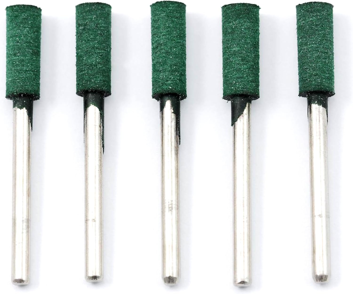 5pcs Rubber Burrs Cylinder Head 5mm Diameter - 3mm (1/8") Shank Drill Bits for Polishing Polish Buffing Buffer Finishing - File Mount Tip Tipped Point Rotary Tool Set