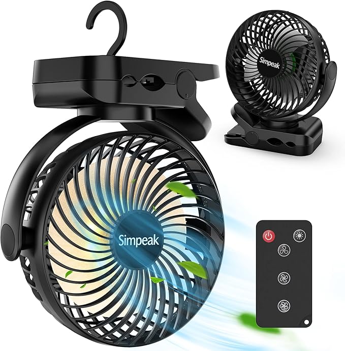 Simpeak 8000mAh Camping Ventilator Tischventilator, Mini USB Ventilator