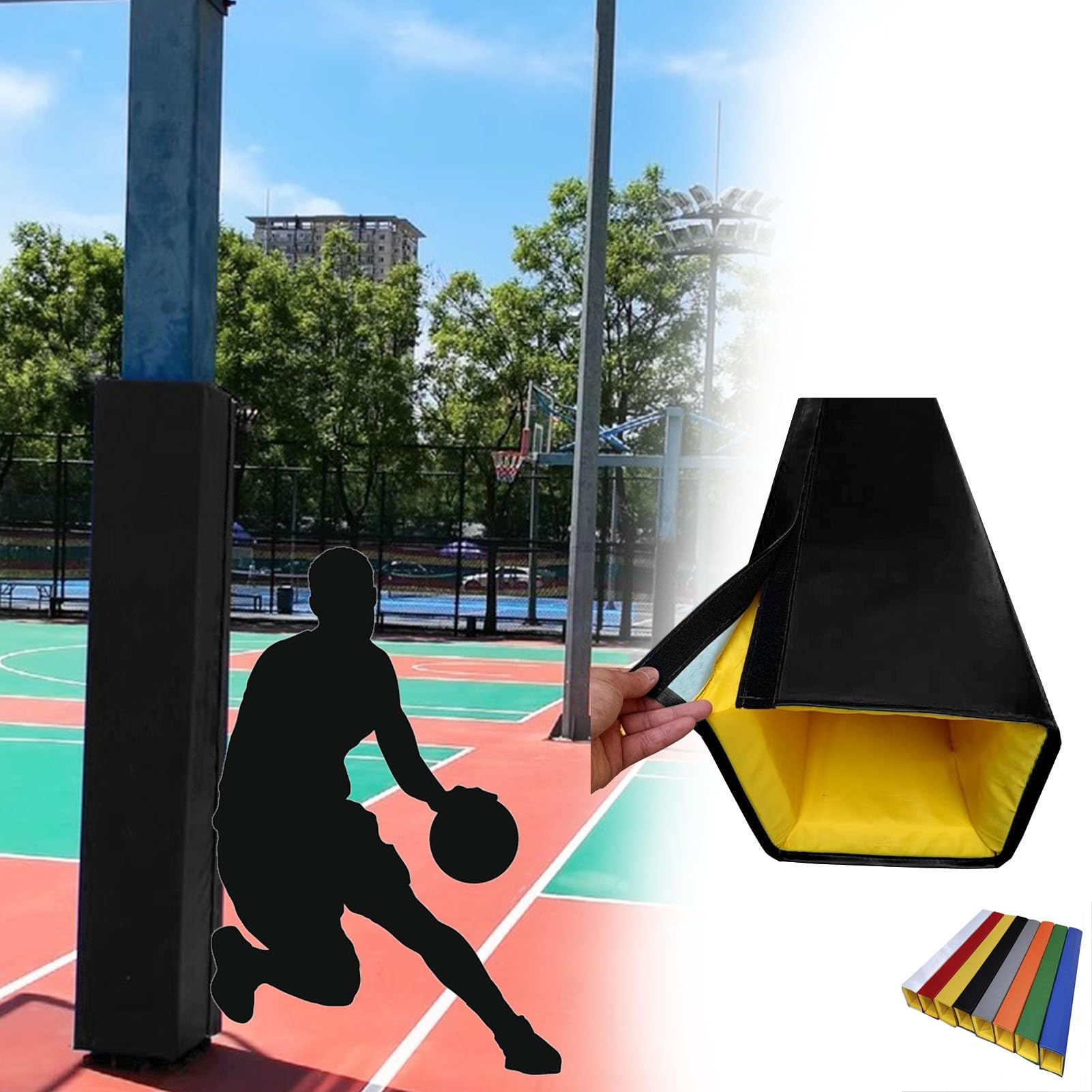 Genérico Protector de Postes para Aros de Baloncesto y Postes de Voleibol Resistente a los Rayos UV, de 30 x 30 cm (12 x 12 Pulgadas), para Postes Cuadrados: Equipo de Seguridad Duradero para Deporte
