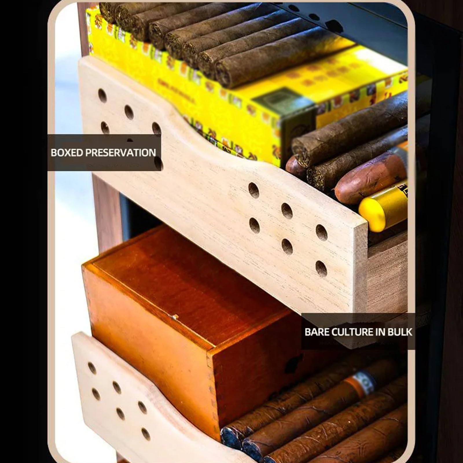 27-litrowy Humidor z kompresorem 150-250 Stała temperatura i wilgotność Jednodrzwiowe Mały Humidor z wyświetlaczem cygar,A