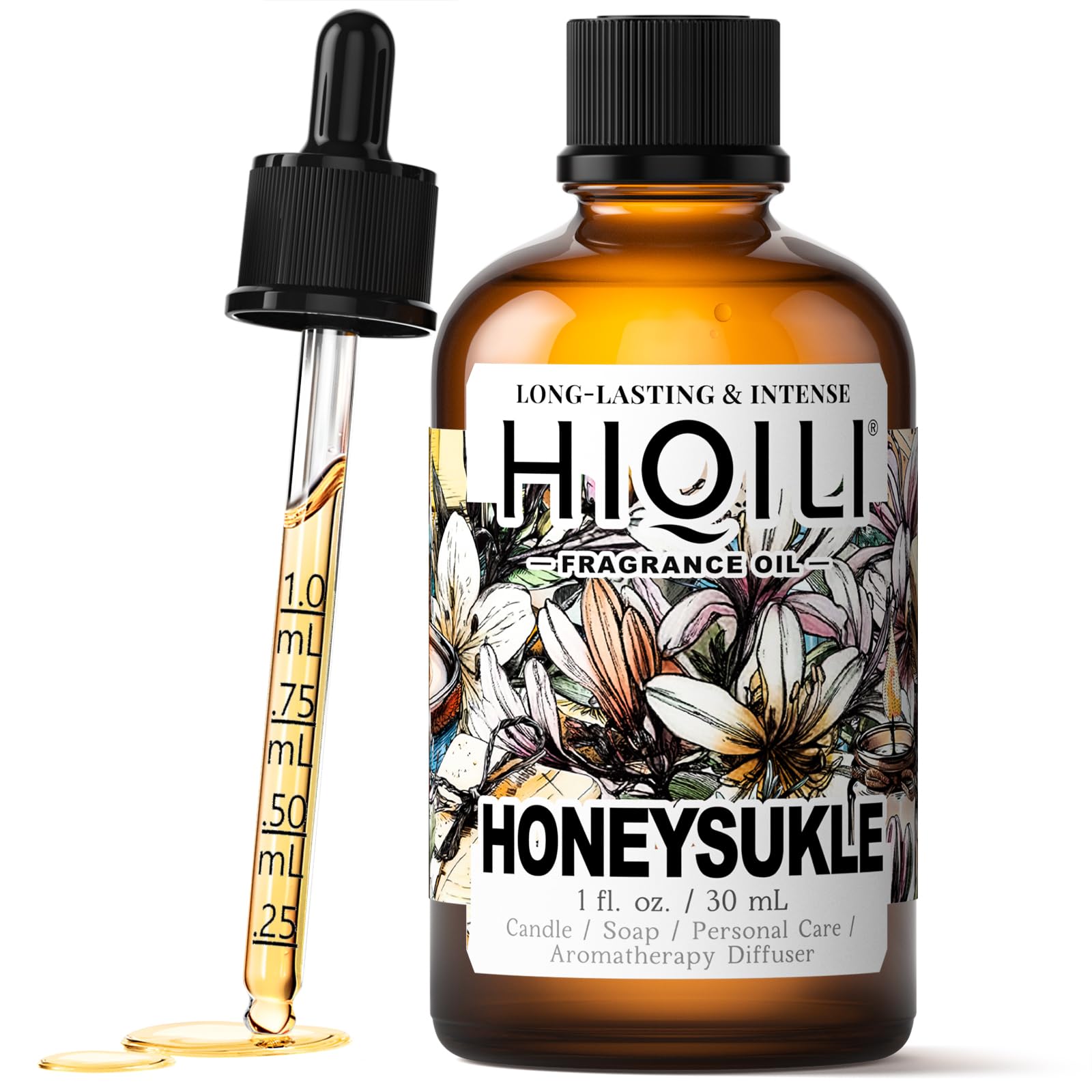 HIQILI Honeysuckle Fragrance Oil for Home Diffuser, Prefect for Candle & Soap Making, Relaxation, Beautiful Gifts - 1 Fl Oz