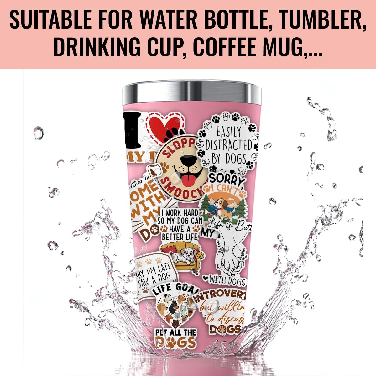 TODOLIA (10Pcs-3in) Funny Dog Owner Sticker Pack, Dog Lover Gift for Pet Owner Mom Dad, Canine Pet Puppy Lover Decoration for Laptop Tablet Water Bottle Tumbler Office Helmet Car Truck Vehicles - Image 4