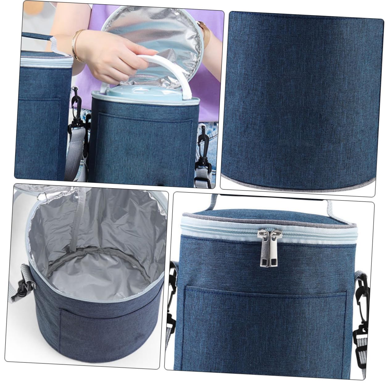 Bolsa Isotérmica de Tela Oxford Portátil y Ligera para Comida, Bolsa Térmica Pequeña Adecuado para Acampar y Llevar Alimentos Calientes o Fríos
