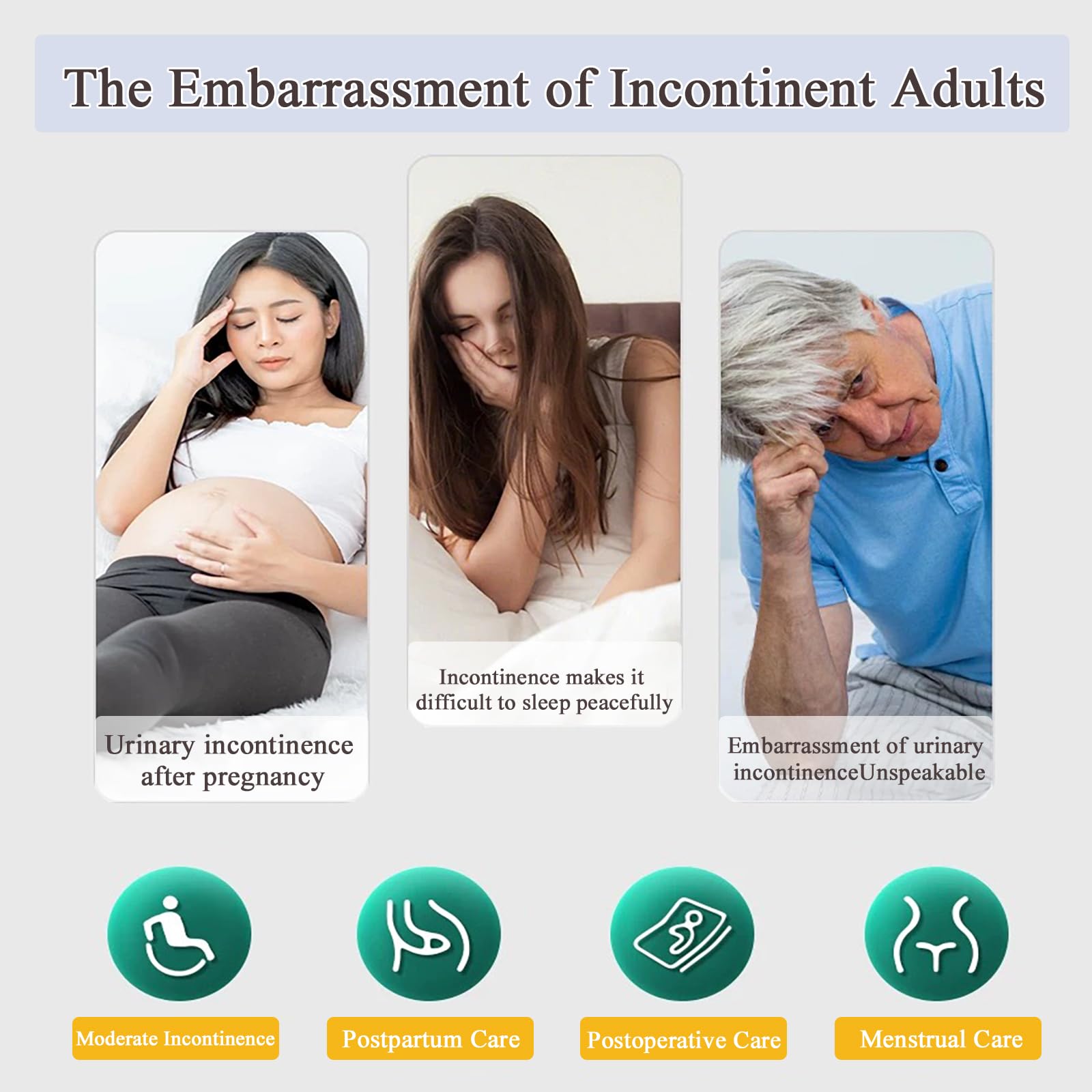 Pantalones Incontinencia para Adultos, Incontinencia Pantalones de Protección Algodón Transpirable Lavable Reutilizable Braga-Pañal para Personas Mayores,XL