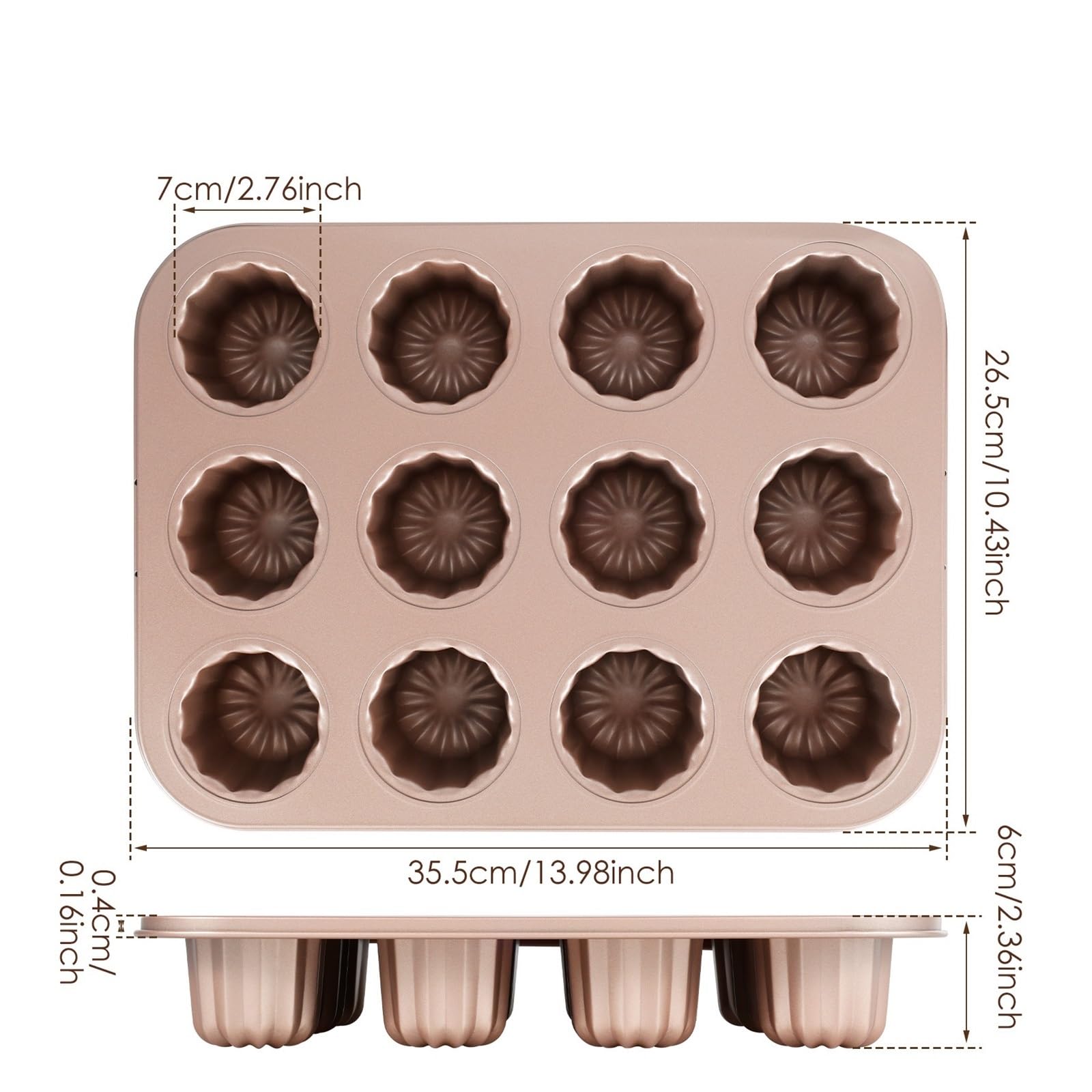 Moule à gâteau antiadhésif 12 trous, ustensiles de cuisson muffins, poêle cupcakes, accessoire cuisine