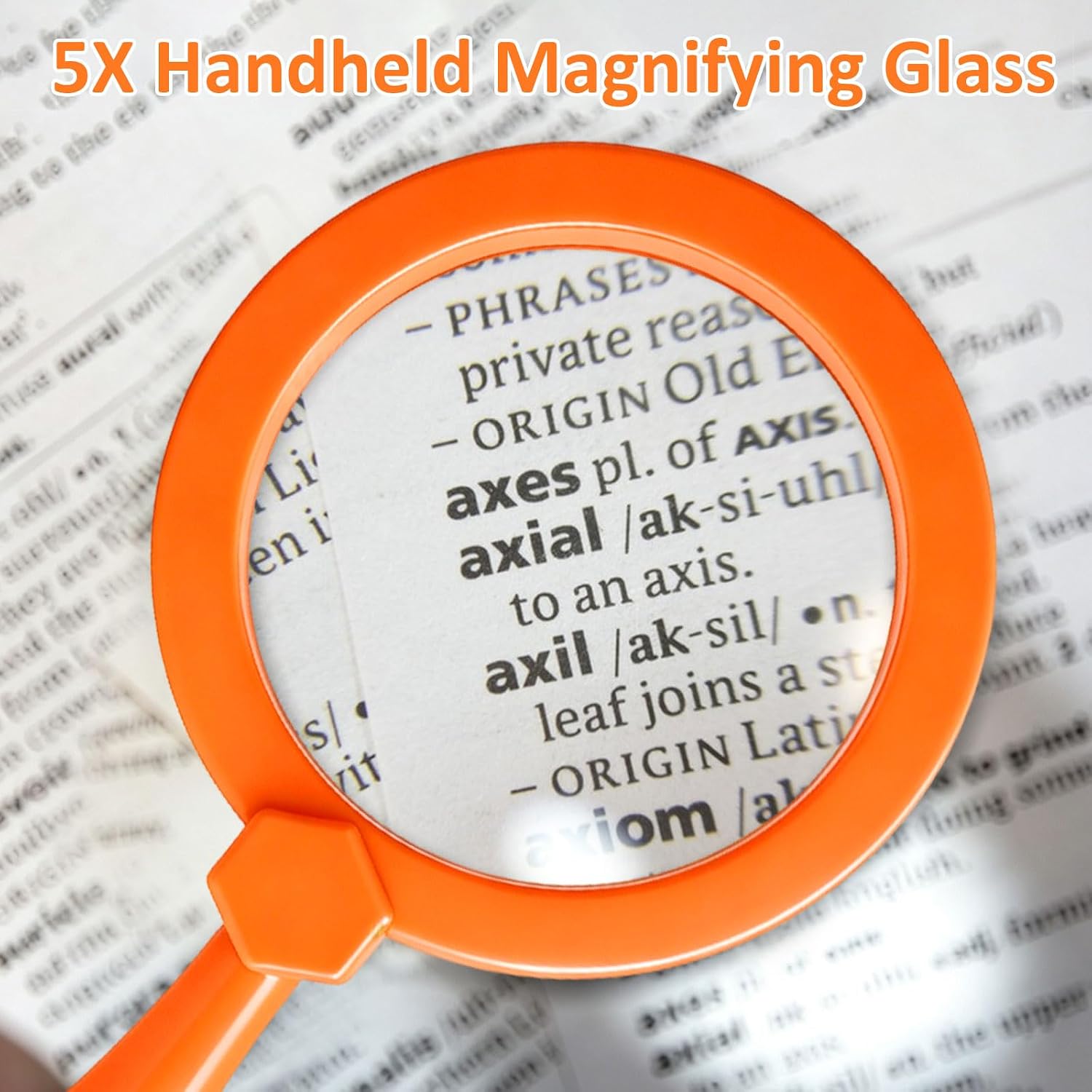 Rongon 5X Kids Magnifying Glass Handheld Jumbo Magnifier with Stand(Orange) image 3