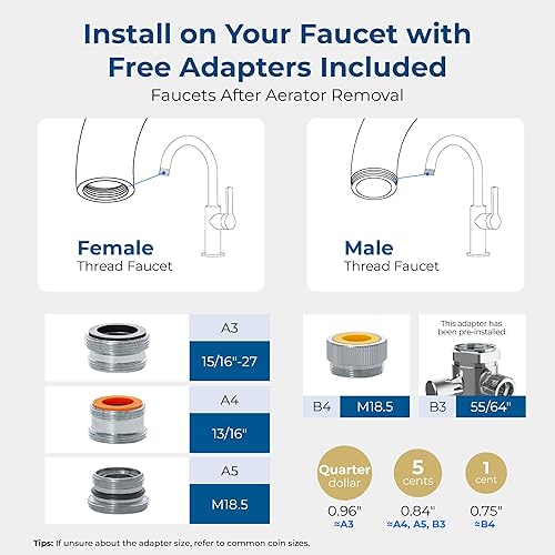 Miniatura 9 de Waterdrop Sistema de filtro de encimera de acero inoxidable de 5 etapas, filtro de agua de grifo de 8000 galones, reduce metales pesados, mal sabor