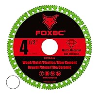 Vista 5 de FOXBC 4-1/2 Inch Indestructible Multi-Material Cut Off Disc for Angle Grinders, 7/8" Arbor - 3 Pack