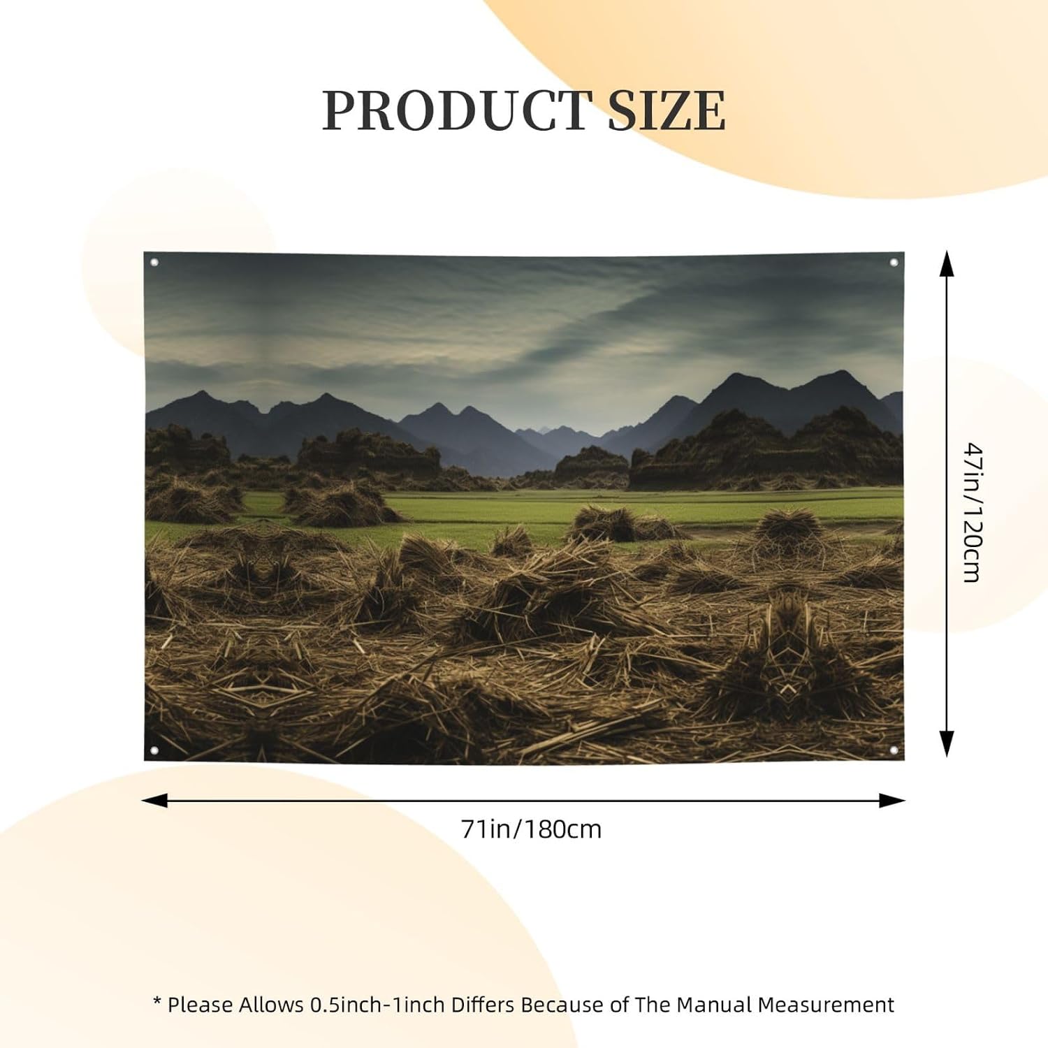 Pile of Hay Banner Party Decor Backdrop Banner Birthday Party Photography Background Decorations 47 x 71 Inch Flag Indoor Outdoor Wall Decor Banner Party Supplies Favors image 2