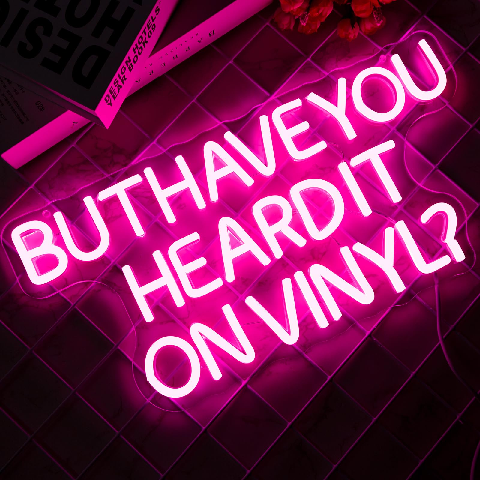 Insegna al neon in vinile con scritta "But Have You Heard It On", cartelli al neon musicali per decorazione da parete, musica classica, luci a LED per camera da letto, bar, musica, live room,