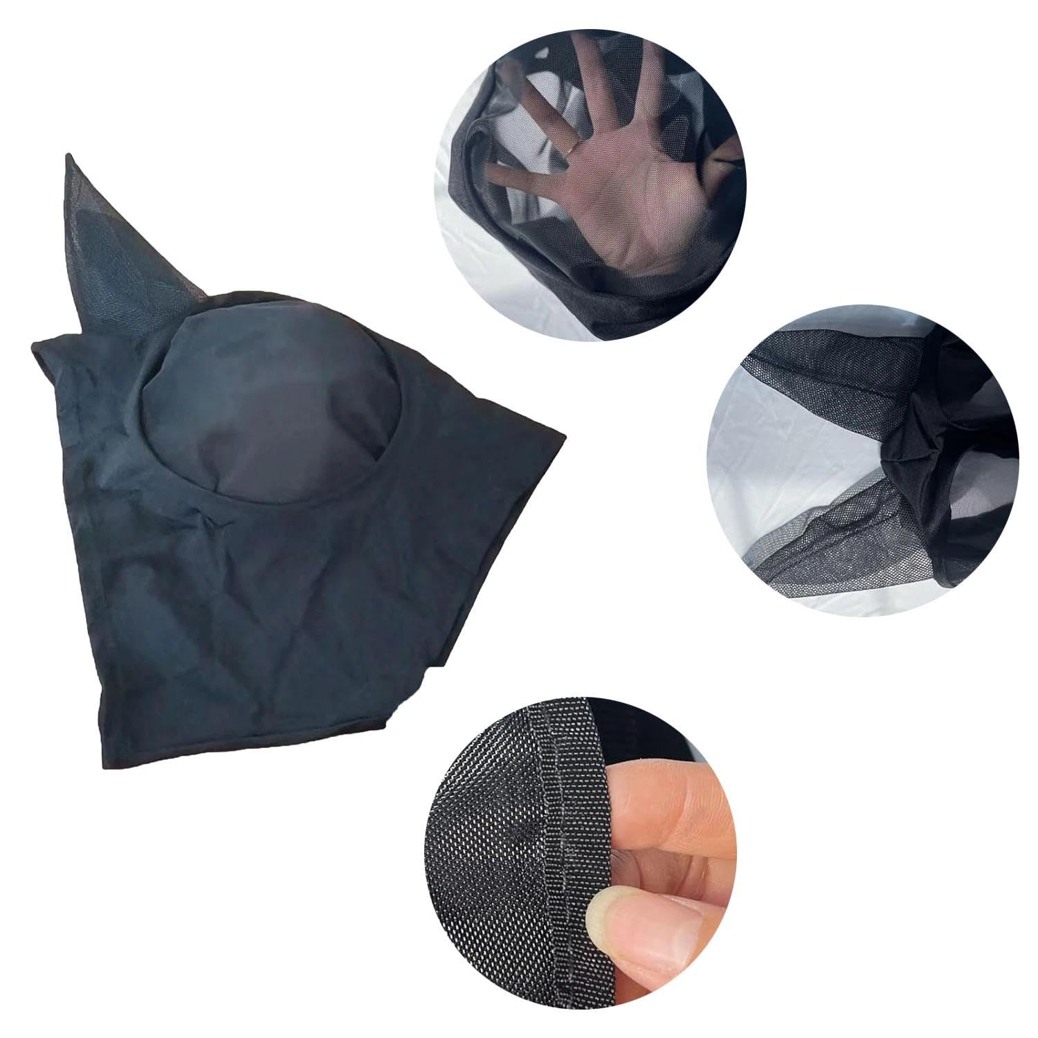 1 Máscaras Protectoras para Caballos con Cobertura Orejas, Tela Lycra Elástica, Repele Moscas e Insectos, Protección Solar Equina, Malla Transpirable y Suave