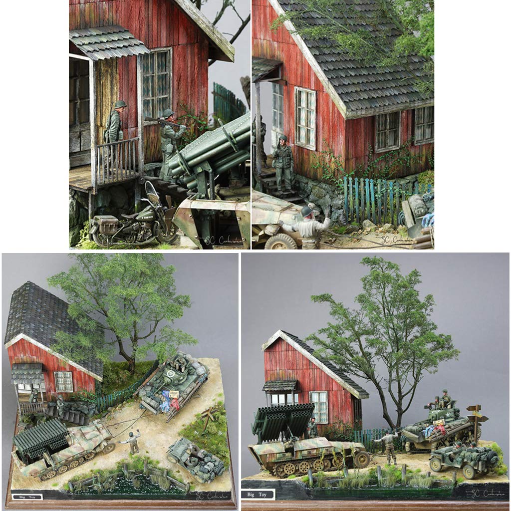 1/35 Échelle Maison en Bois Modèle pour Diorama Mise en Page Sandtable Bricolage Bricolage Assemblage