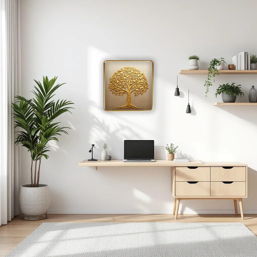 Golden Tree Photo Frame - Elegant Wall Decor -8