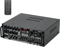 VEDO Amplificador de potência Bluetooth 2.1 de 300 W, 12 V, 110 V/220 V para áudio automotivo e residencial, com controle remoto e subwoofer