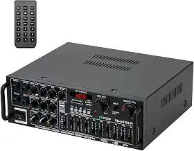 VEDO Amplificador de potência Bluetooth 2.1 de 300 W, 12 V, 110 V/220 V para áudio automotivo e residencial, com controle remoto e subwoofer