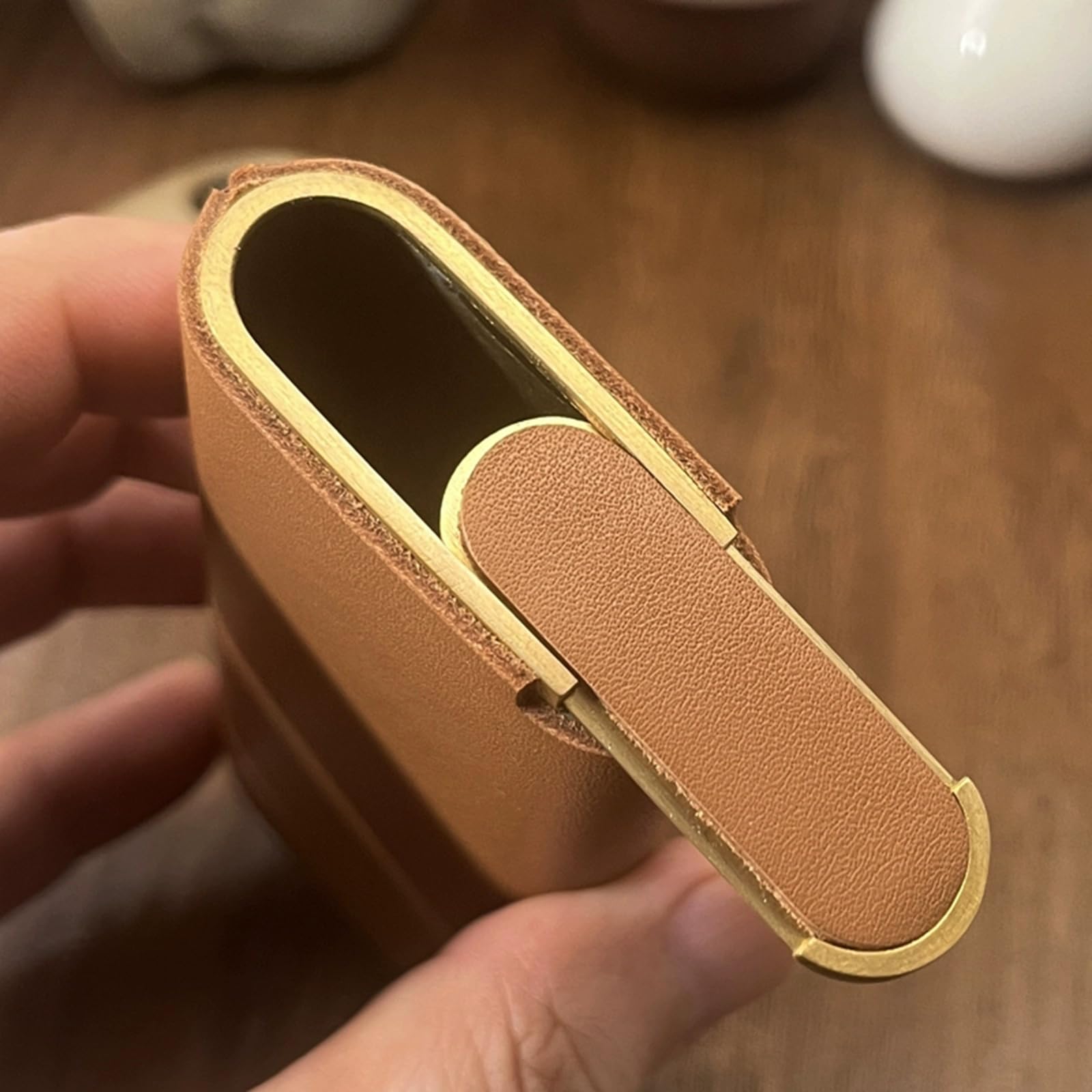 Portasigarette in Pelle, Portatile Portasigarette in Rame, Tiene 20 Sigarette, per Uomo E DonneBlack,One Size