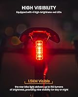 Vista 3 de RAVEMEN TR150/TR250 Bike Tail Light, 280° Visible Bike Rear Light with Brake Detection and Auto On Off Feature, 3 Mounting Options