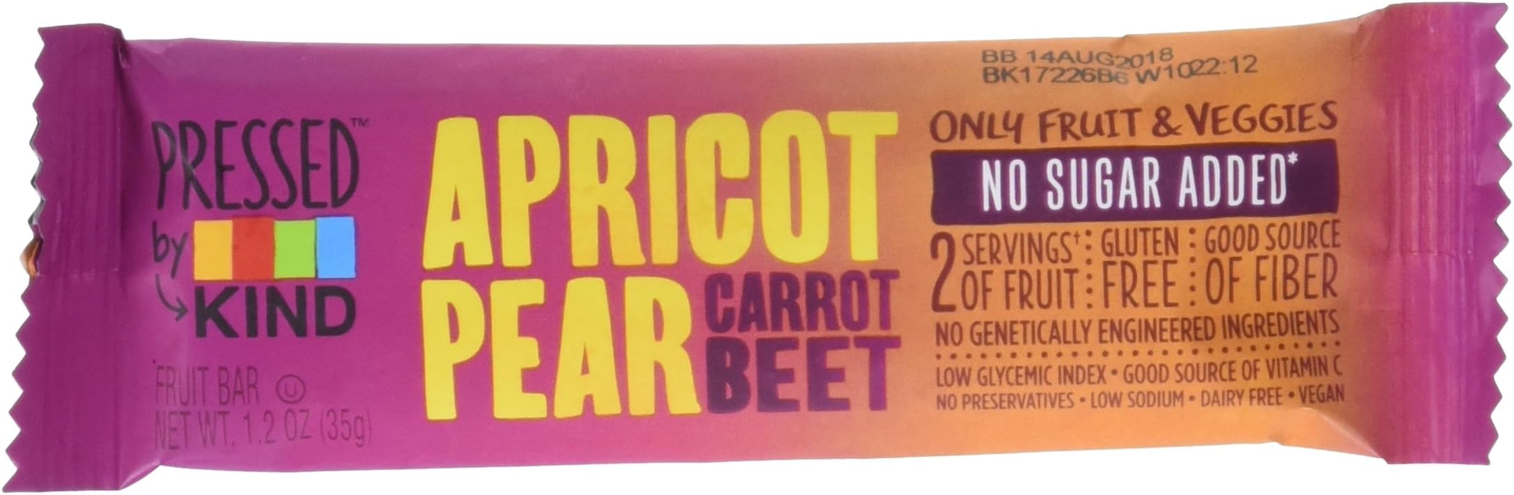 Pressed by KIND Fruit Bars, Apricot Pear Carrot Beet, 12 Count