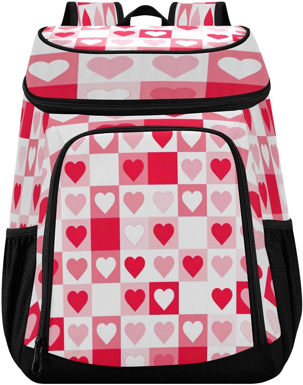 Pink Heart Shape Cooler Backpack 36 Cans Leakproof Waterproof Backpack Cooler Bag Beach Accessories Travel Camping Fishing Backpack for Women Men