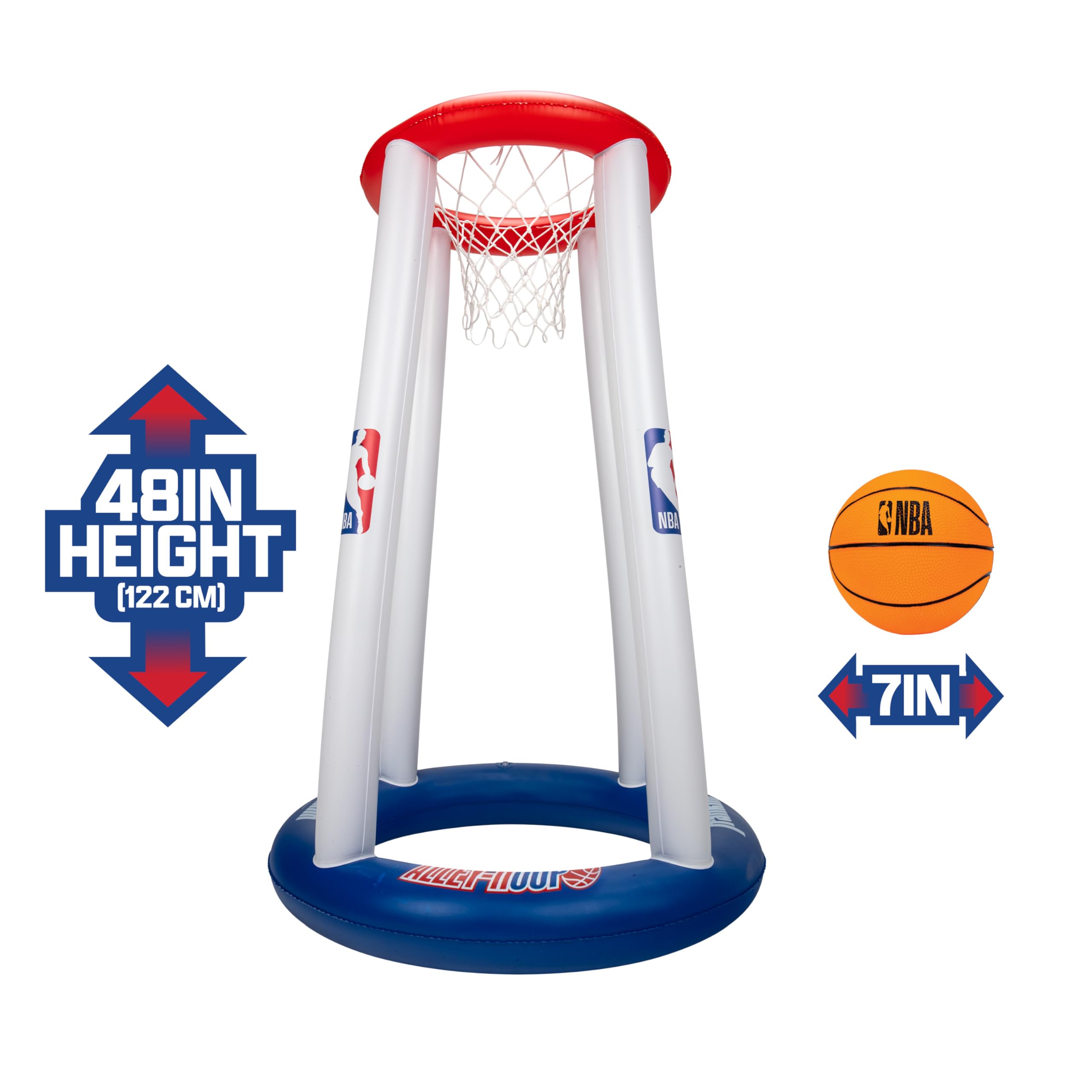 Franklin Sports NBA Alley-Hoop Kids Inflatable Toy Basketball Hoop Set - Indoor + Outdoor Mini Inflatable Hoop + Basketball Set for Kids Ages 3+ - Boys + Girls Basketball Toy - 48" Inches - Image 4
