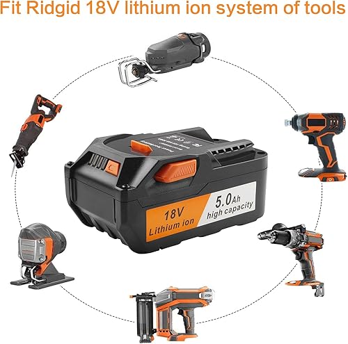 Miniatura 4 de Reemplazo de batería de litio R840087 18V 6000mAh para RIDGID 18V R840083, R840085, R840086, R840087, R840089, AC840085, AC840086, AC840087P,