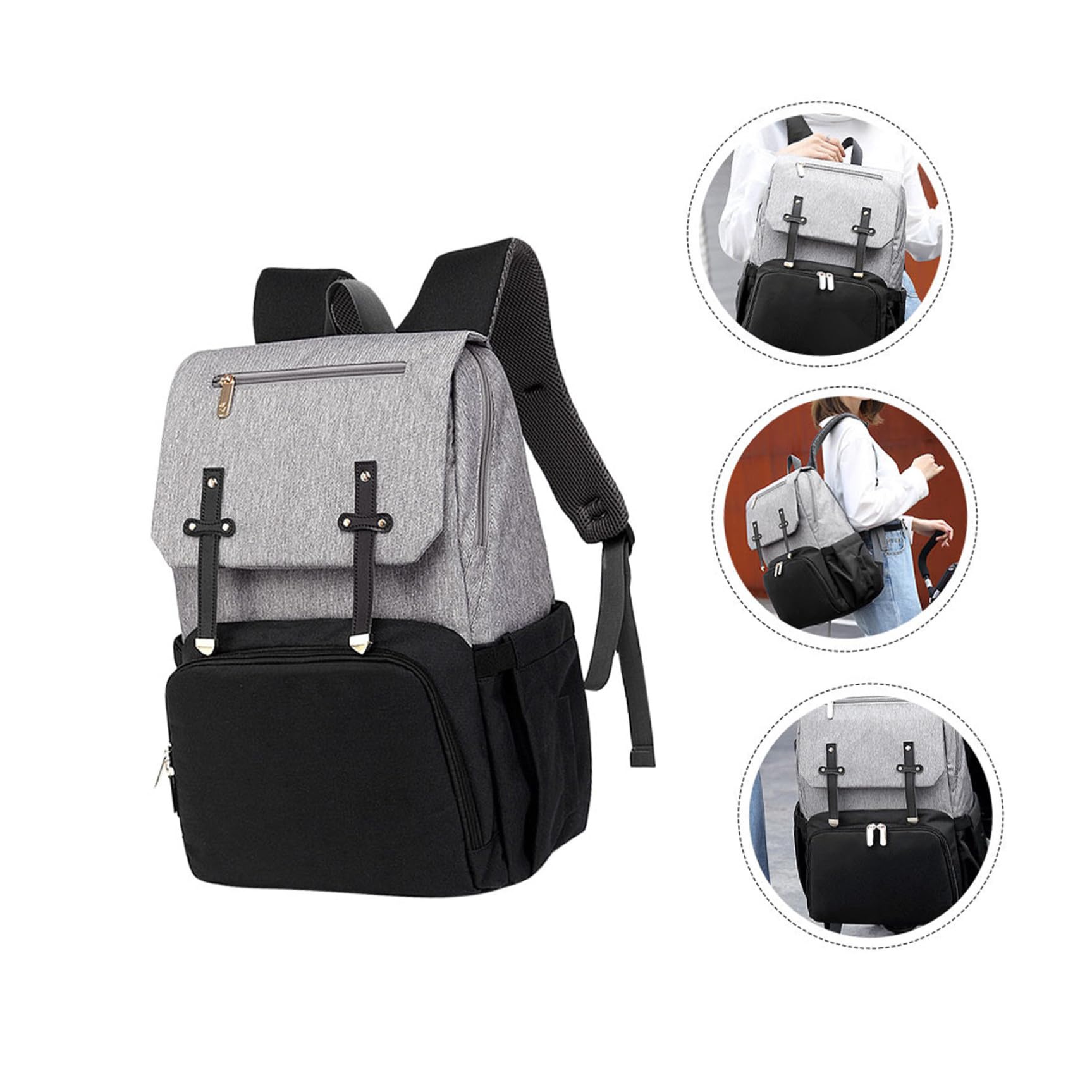 Große Doppelte Schultertasche Wickelrucksack aus Oxford Stoff mit Großer Kapazität und Multifunktionalem Design für Ausflüge und Unterwegs für Mütter