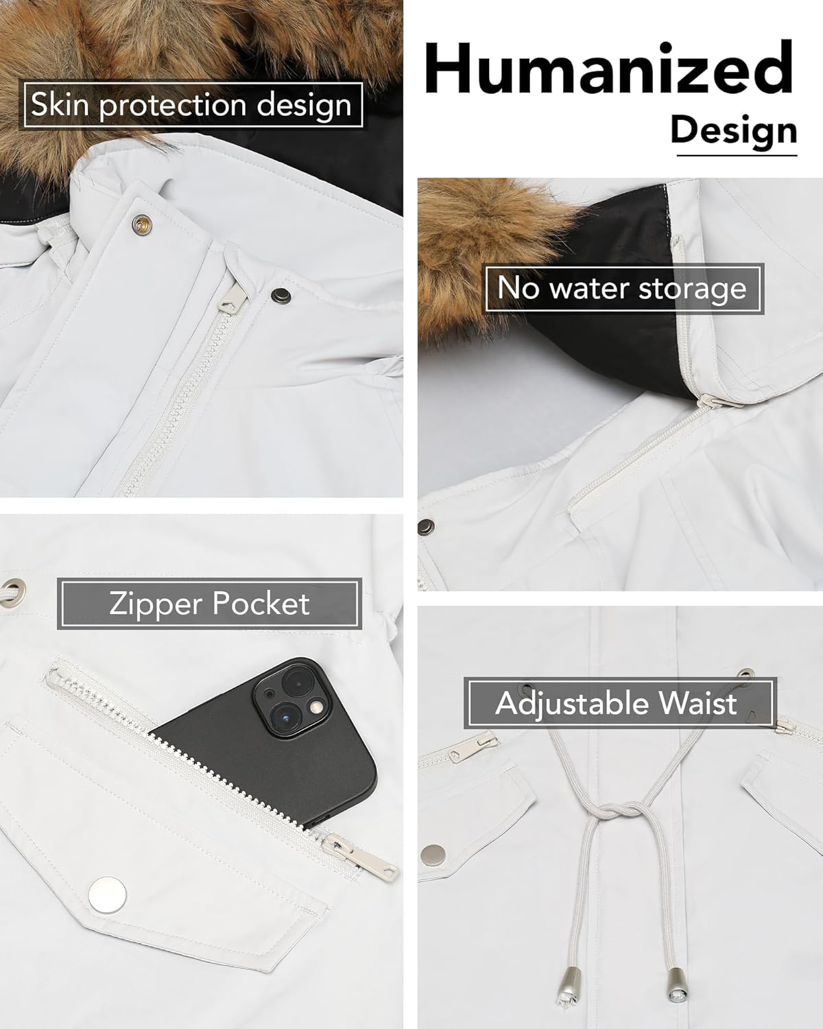Graphene Heated Jacket Parka for Women with Rechargeable Battery Pack Included - Image 7