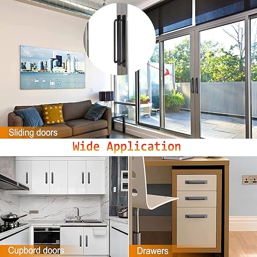 Miniatura 4 de Tiradores instantáneos autoadhesivos para cajones de gabinete, 2 manijas de aleación de aluminio para cajones con manija adhesiva de puerta para