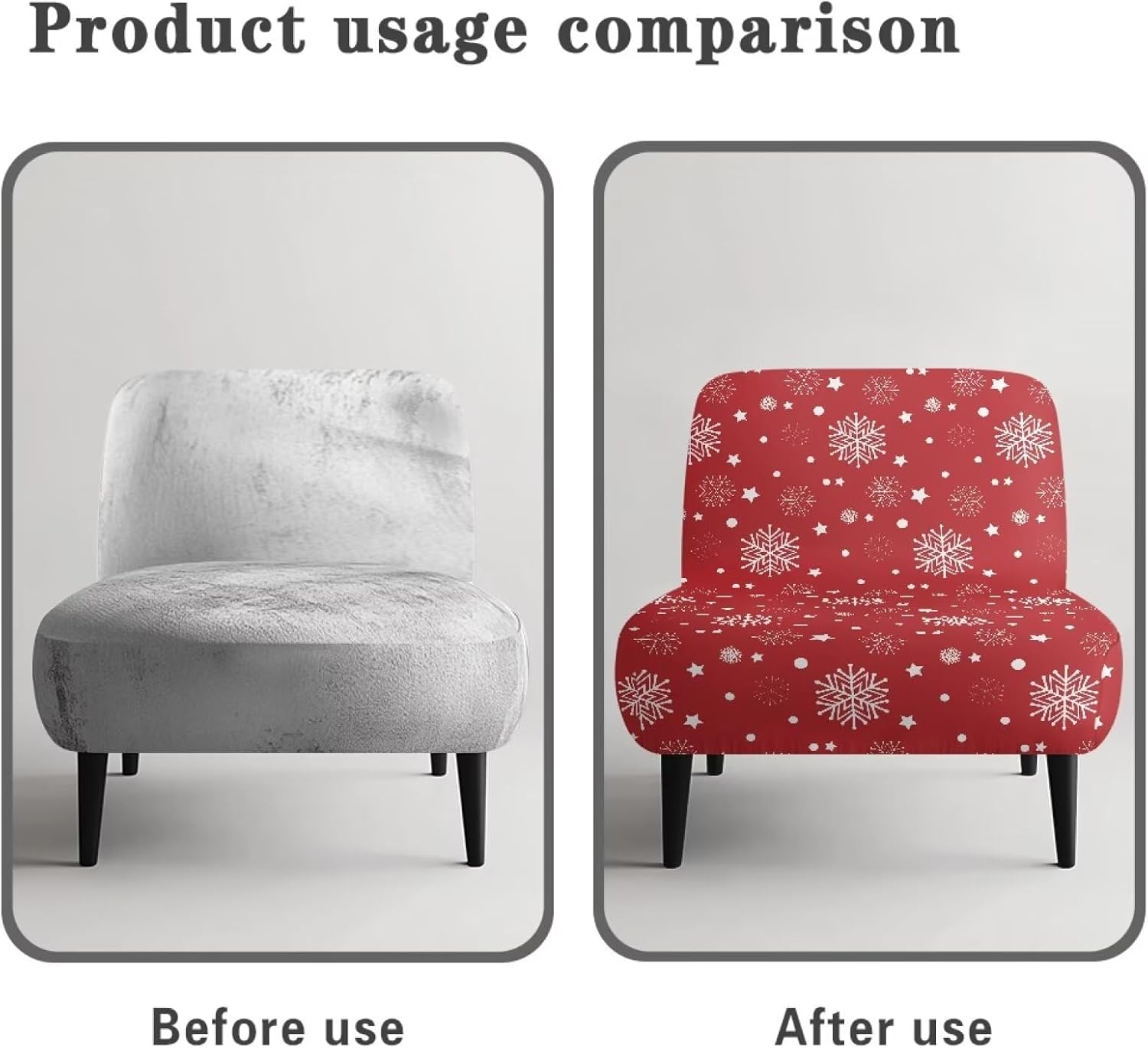 Red Snowflakes Reusable Christmas Chair Slipcovers for Study Room Dustproof Christmas Desk Chair Covers Dorm with Elastic Bottom for Wife Parents