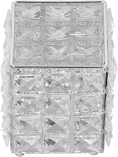 Sminkborsthållare Europeisk Stil Smink Förvaringskopp för Badrum Hem Sovrum KontorSilver Klar Textur Yta Låg Håll än Skärning Lyx Utseende Dussin Mer Smink (Silver)