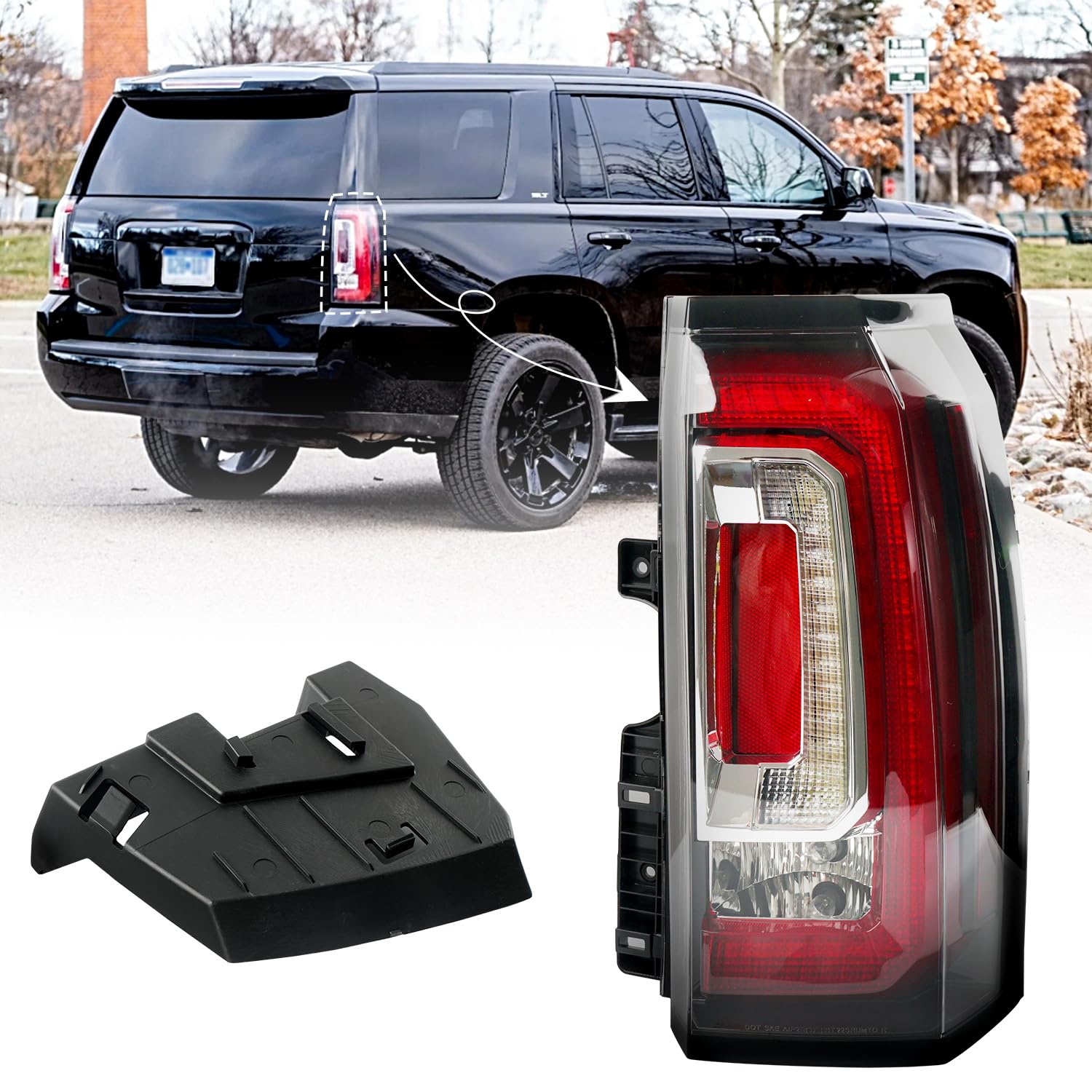Photo 1 of LED Tail Lights Assembly Compatible With 2015 2016 2017 2018 2019 2020 GMC Yukon/ Yukon XL Right Passenger Side Brake Turn Signal Rear Taillights Assembly With Bulb Replace GM2800268 84536242 23380459