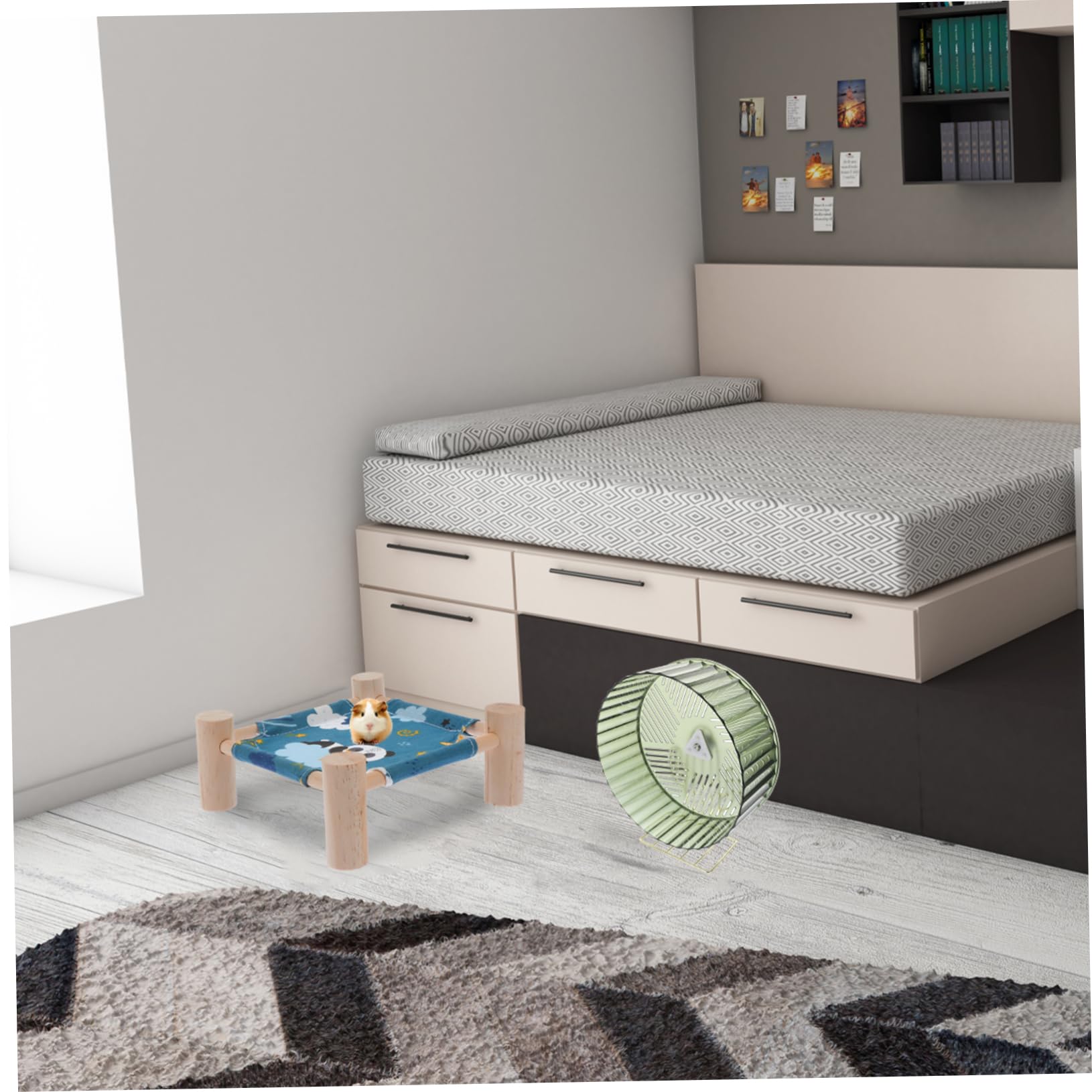 WOONEKY Rueda Silenciosa para Hámster Rueda Compacta para Ratas Juguete De Ejercicio para Erizos Accesorio para Chinchillas Estable para Jaulas De Hámster