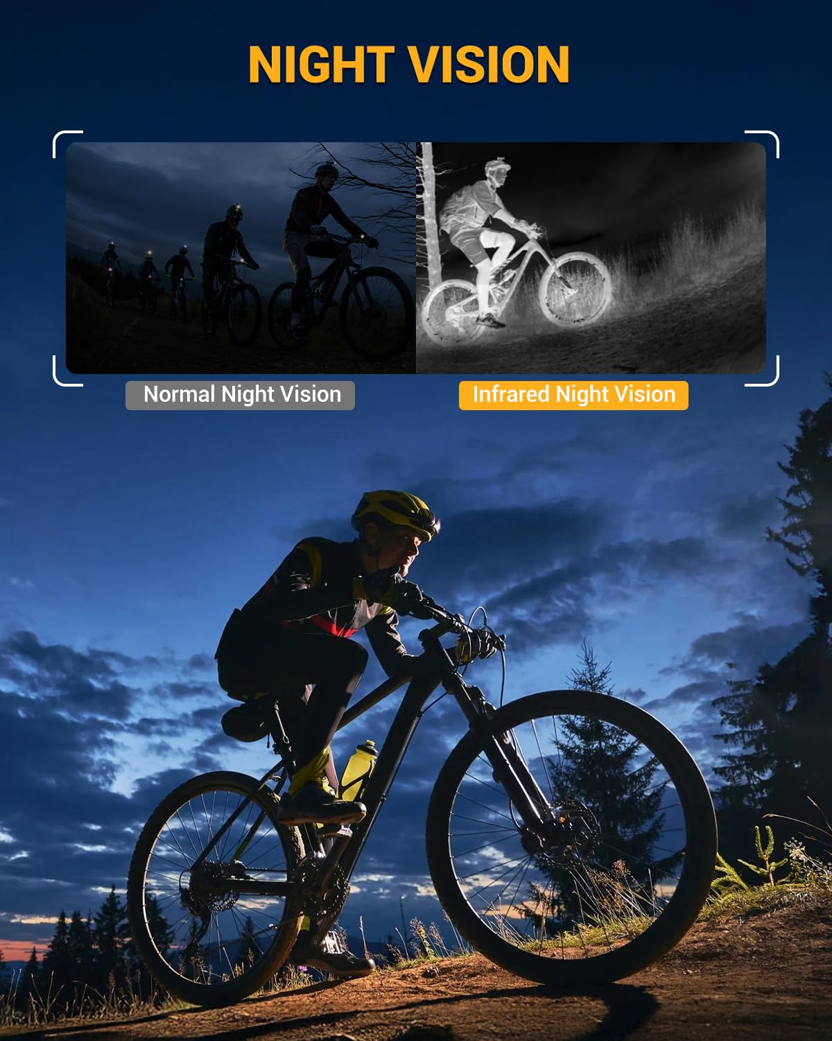 Cámara de Visión Trasera para Bicicleta Espejo para Bicicleta Camara Trasera para Bicicleta con Monitor de 5" 1080P 10000mAh Batería Visión Nocturna con Bicicletas De Montaña Y Carretera