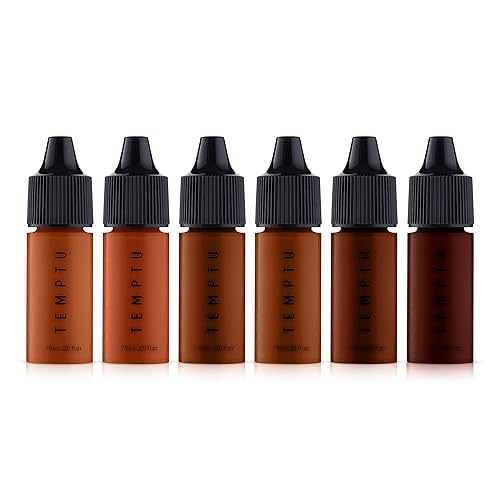 Vista 10 de TEMPTU Perfect Canvas Airbrush Foundation: maquillaje antienvejecimiento, de larga duración, cobertura construible para una piel hidratada y sana