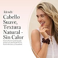 Vista 7 de Kitsch Crema suavizante de secado al aire para el cabello, producto para el cuidado del cabello con aceite de ricino y aceite de coco, crema