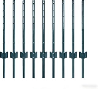 10 Pack Garden Fence Post, 3 ft Heavy Duty Metal U-Post, Garden Fence Stakes for Wire Fence, Corner Anchor for Holding Garden Wire