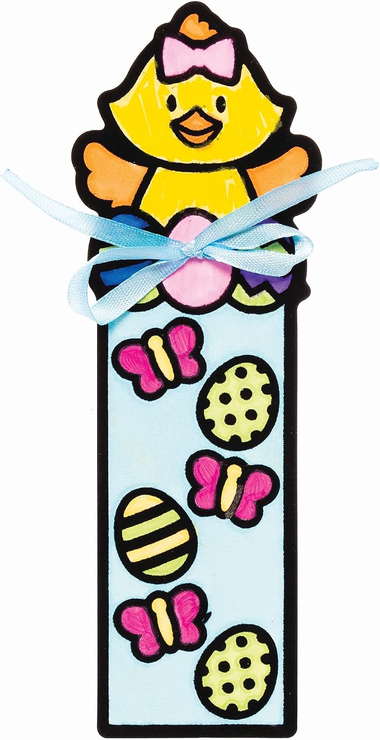 Baker Ross 12 x Fuzzy Art Fuzzy Felt Easter Bookmarks for Kids FC623