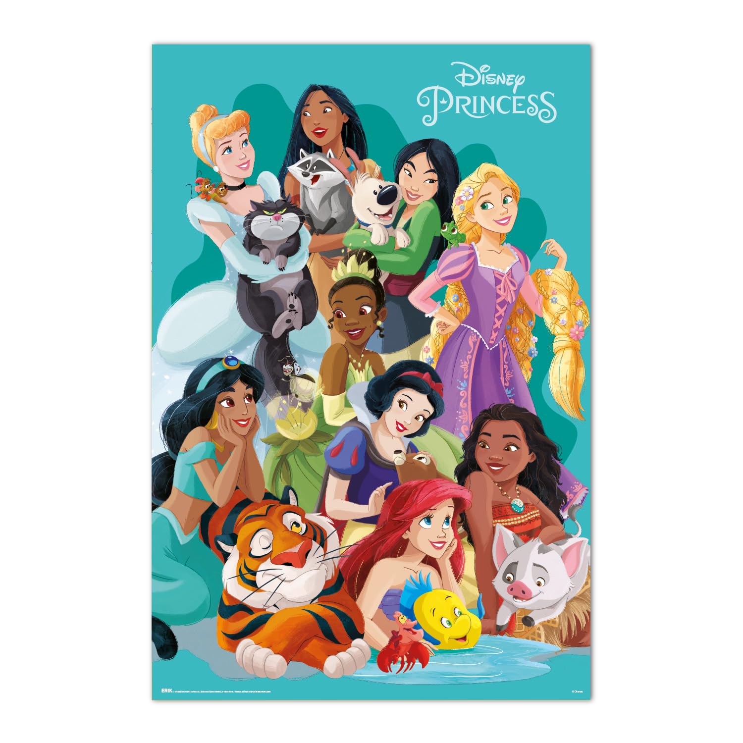 Grupo Erik Poster Disney Princesses And Pets - 36 x 24 inches / 91.5 x 61 cm - Shipped Rolled Up - Cool Posters, Art Poster, Wall Posters & Prints