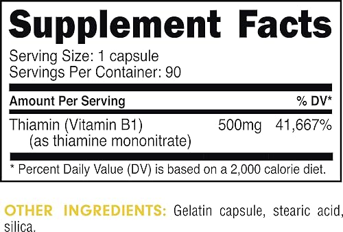 Miniatura 4 de Bucked Up Cápsulas de vitamina B1 de 500 mg, esenciales (90 porciones)