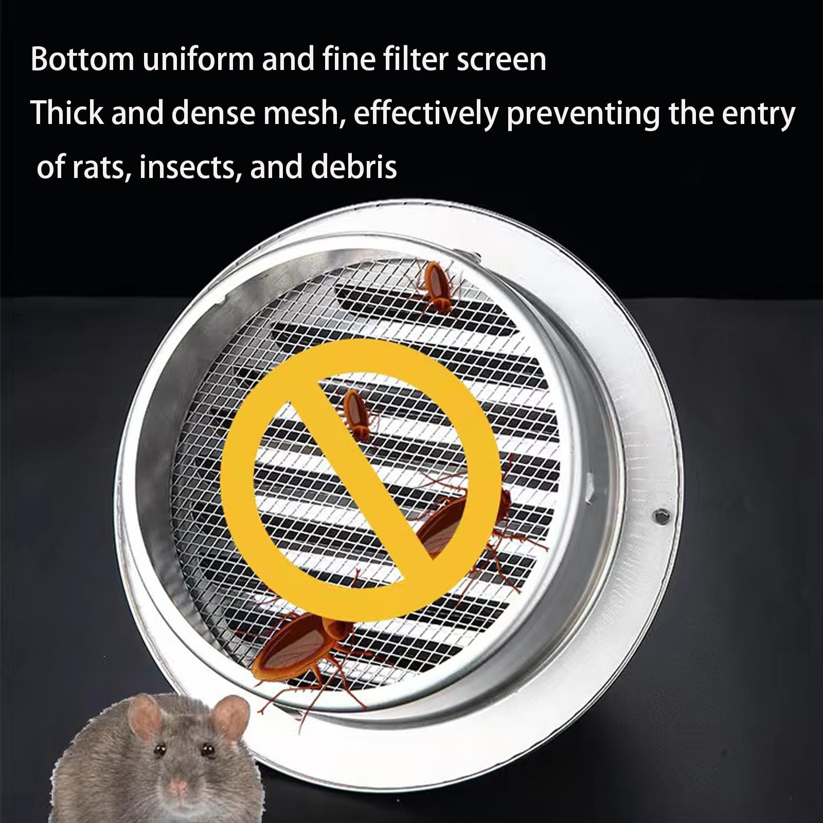 Lüftungsgitter Rund Abdeckung Edelstahl, Belüftung Insektenschutzgitter, Lüftungsgitter Edelstahl, Edelstahl Ablufthaube Lüftungsgitter, für Küche, Schlafzimmer, Bad, Büro ( Color : Silver , Size : 17