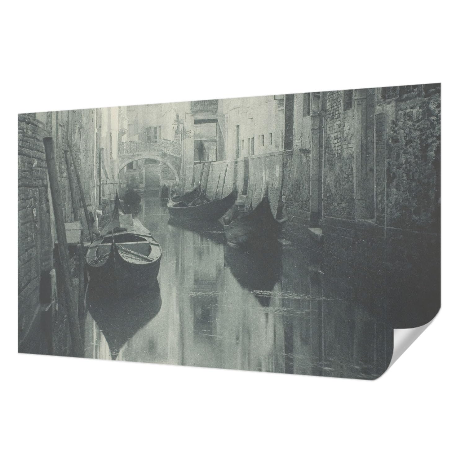 Papier peint photo autocollant 416x254 cm panoramique sur le thème Vieux canal pour salon